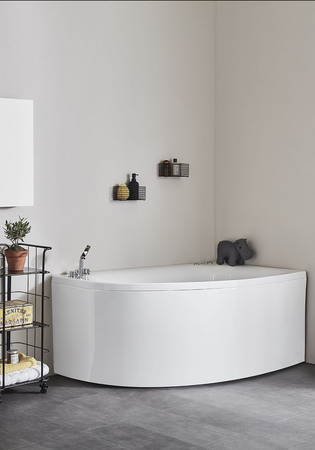 Massage Badekar Sand 160 Silver Venstre