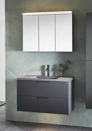 Underskab Studio Antracit Med Vask Attract Beton 900