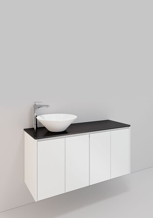 Modell 103, 1200 Venstre H600, Hvid Mat, 4 Dørar, Loop Porce