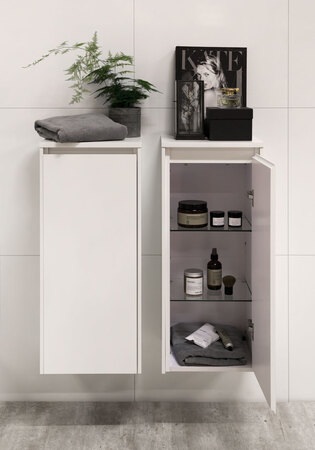 Modell 158 350D Halvskab H838, Hvid Mat