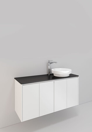 Modell 102, 1200 Højre H600, Hvid Mat, 4 Dørar, Peak Porcelæ