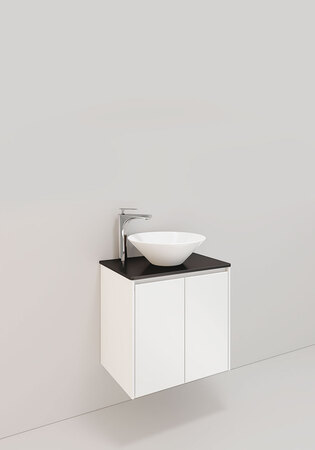 Modell 19, 600 Center H600, Hvid Mat, 2 Dørar, Loop Porcelæn