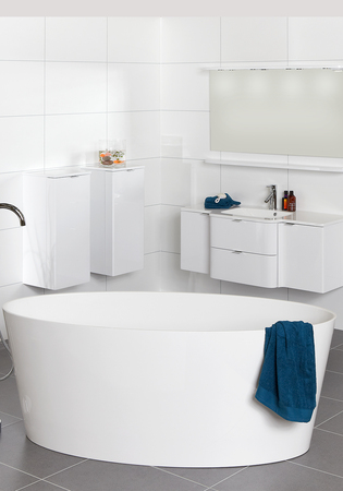 Badekar Sand White Hvid Støbemarmor