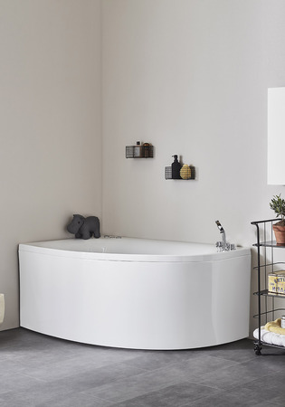Massage Badekar Sand 160 Silver Højre
