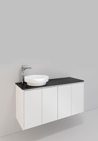 Modell 104, 1200 Venstre H600, Hvid Mat, 4 Dørar, Peak Porce
