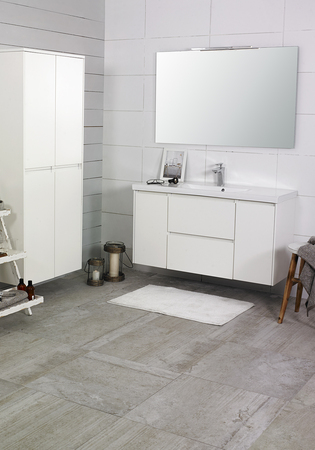 Modell 160 350D Højskab H1658, Hvid Mat