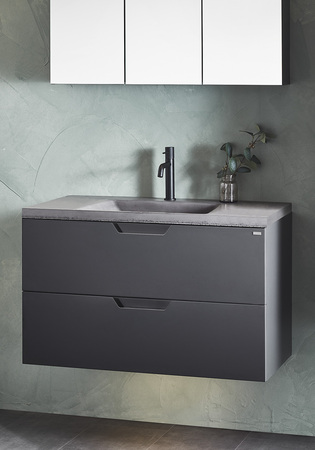 Underskab Studio Antracit Med Vask Attract Beton 900